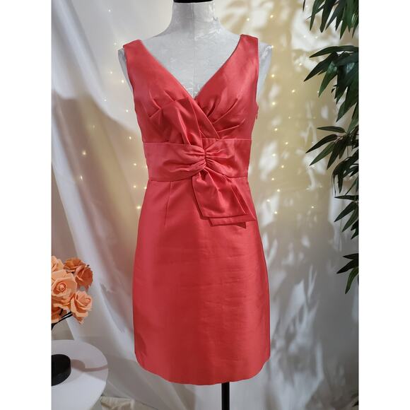 Kate Spade Mina All That Glitters Silk Bow Sheath Dress Size 2 Strawberry Pink - Picture 1 of 16